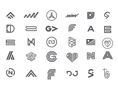 Logos of 2017 brand lettermark linear logo mark monogram symbol trademark typography wordmark