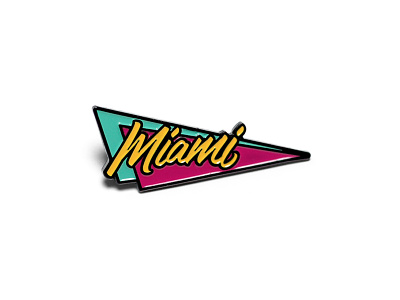 Miami Retro Pin — Arkadia 1981 80s arkadia lettering miami pin retro triangle type typography