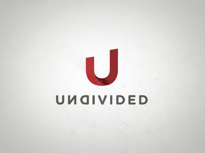 Undivided identity logo red ribbon type treatment typography undivided