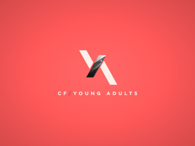 CF Young Adults abstract badge bar branding christian church diagonal icon logo ministry modern slant