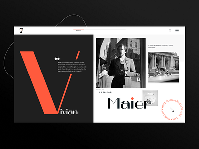 Vivian Maier - 'Artist In A Shadow' Website Concept 35mm brutalism design film font homepage layout layoutdesign photographer ux vintage