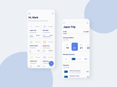 PennyWise - Savings App Concept app design banking design expenses finance finances layout minimalistic mobile save money savings ui ux