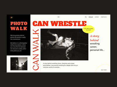 PHOTOWALK - photography magazine homepage brutalism design filmphotography lomography layout lomography photography website ui ux wrestling