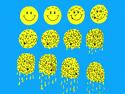 Melt me animation crudcity design drip graphic happy popart sequence smile