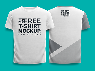 Free White T-Shirt Mockup,  Front & Back