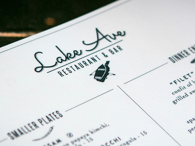 Lake Ave Menu bar bar design branding craft beer logo logo design re brand restaurant restaurant design