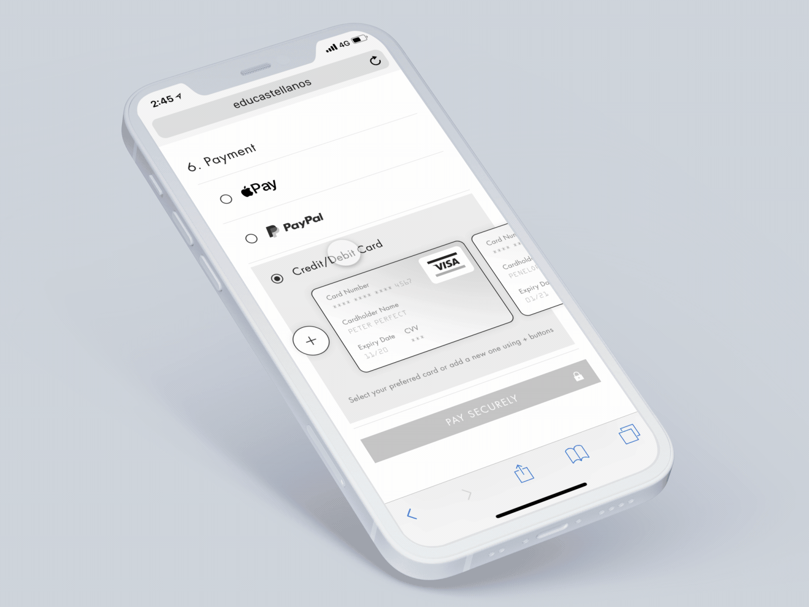 Saved Cards v2 - Payment - Checkout adobe adobe xd aftereffects card design cards cards ui checkout ecommerce gif iphone iphone12 pay payment paypal ui ui design ux ux design web website