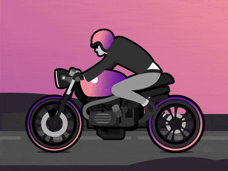 Let's ride 24 hours across London animation bike biker bmw cafe racer custom helmet london moto motorcycle ride riding