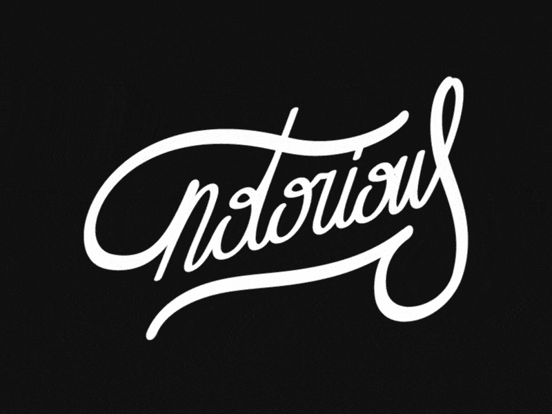 Notorious logo with a bit of life after effects animation branding design font gif handlettering illustration lettering logo logotype ui