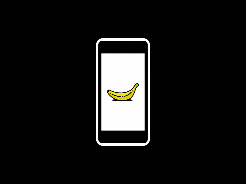 Be responsive, be like my banana after effects animation banana clean devices gif minimal mobile responsive ui ux vector