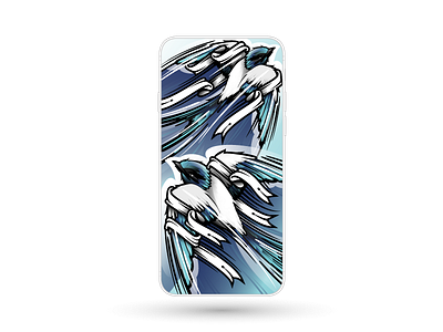 4 colours + 5902 bezier corners = 2 swallows bezier bird blue cover design illustration illustrator iphone phone print swallow wildlife