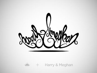 Harry & Meghan - Royal Wedding black crown england harry illustrator king lettering meghan queen royal uk wedding