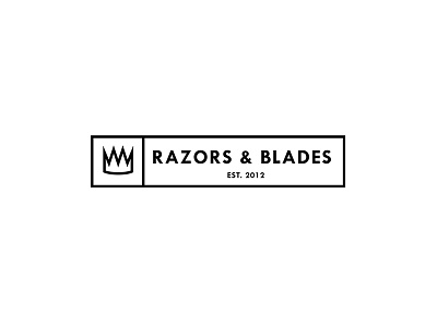 Razors & Blades Barbershop Logo barber barbershop blade crown head king logo queen razor