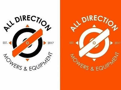 All Direction Mowers and Equipment Logo branding design flat logo typography vector