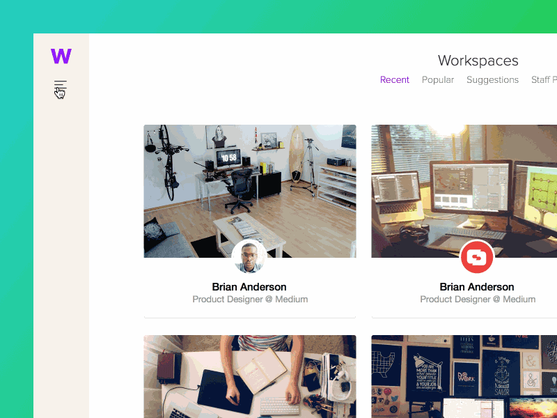 Workspaces Menu [GIF] clean menu minimal pullout sidebar
