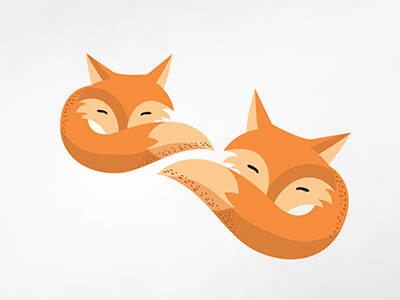 Logo for lazy foxes design illustration