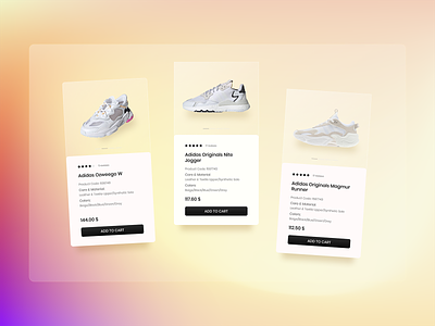 Product cards adidas card colo colorful colors concept design gradient like product cards sneakers ui uidesign uxdesign