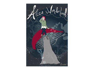 Book cover design for Alice In Wonderland book arts childrens literature cover art drawing illustration photoshop wacom