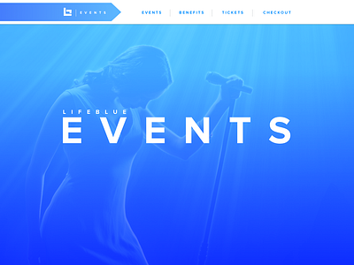 Lifeblue Events Landing Page brand and identity design graphic design web