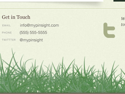 Golf Themed Footer earthtones grass helvetica