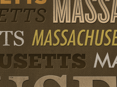 Massachusetts in Type engrave typography