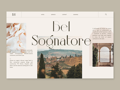 Luxury Tuscan Hotel Website clean ecommerce homepage hotel italy kinetictypography landingpage luxury typeface typography ui uiux web web design webdesign website