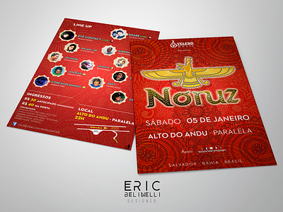 Flyer Noruz design festa marketing musica eletronica party rave