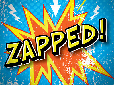 Zapped! book cover branding comic cover design editorial retro type typography vector