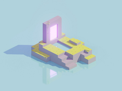 Teleport - Isometric Minimalistic Scene