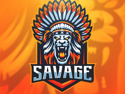 SAVAGE - Elder Lion Mascot Design bold branding cool design elder esports gaming logo illustration lion logo mascot native american savage sports vector