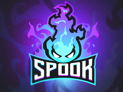 SPOOK - Blue Flame Mascot Logo blue bold branding cool design esports fire gaming logo illustration logo mascot mascot design neon sports twitch vector