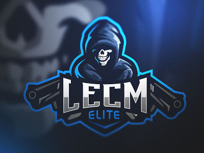 LECM ELITE bold branding esports gamers gaming logo illustration logodesign mascot skull sportslogo team logo twitch