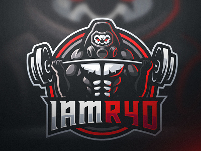 I AM R4D bold branding esports esports mascot gamers gaming logo gas mask gorilla illustration logodesign team logo twitch