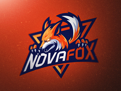 NOVAFOX 2d bold branding cool design esports fox gaming logo illustration logo mascot orange ui vector