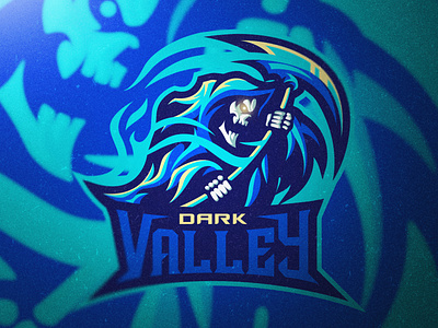 DARK VALLEY bold branding cool design esports gaming logo illustration logo mascot reaper skull ui vector
