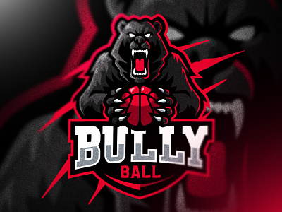BULLY BALL aggressive bear bold branding cool design esports gaming logo illustration logo mascot vector