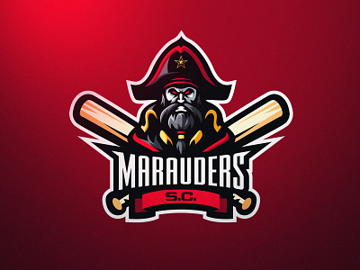 Marauders Baseball Team Logo Design branding cool design logo mascot pirate sports vector