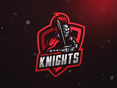 SOLITARY KNIGHTS MASCOT LOGO DESIGN cool esports logo illustration knight mascot mascot logo red sports logo ui vector