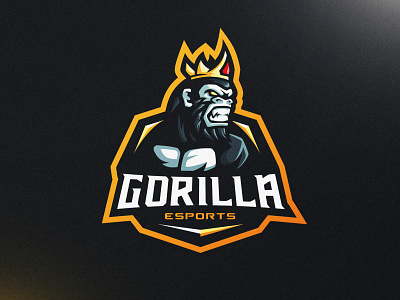 Gorilla Mascot Logo Design art branding cool crown design esports gaming logo gorilla illustration king logo mascot sports yellow