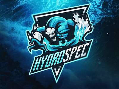 Hydrospec Mascot logo design art artwork blue bold esports gaming graphicdesign inspiration logo mascot monster twitch typography water youtube