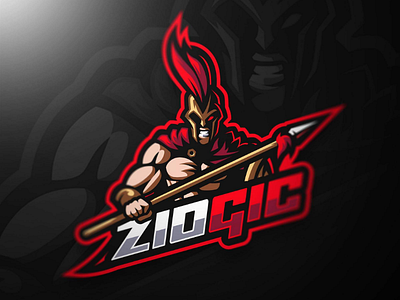 ZIOGIC Spartan Mascot Logo Design art bold esports logo gaming logo gold graphic design logo logo branding mascot red spartan logo sports logo