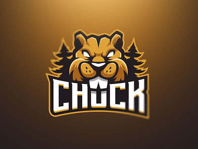 Chuck - Beaver mascot art beaver logo bold branding brown logo cool gaming logo illustration logo mascot sports vector