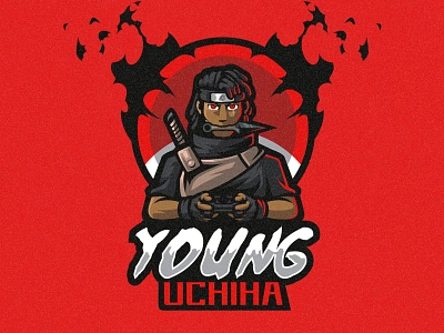 Young Uchiha branding clan cool design esports games gaming logo graphic design illustration logo mascot ninja red sports