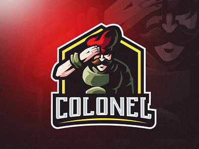 Colonel Mascot logo bold branding cool design esports gaming gaming logo illustration logo mascot portrait red twitch yellow