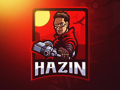 Hazin Portrait mascot logo design