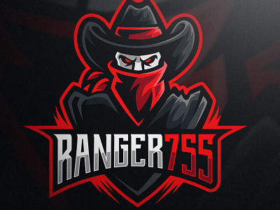 Ranger art bold bold font branding cool design esports gaming gaming logo illustration logo mascot mixer outlaw red sports twitch typography vector