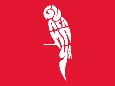 Typo Animal. Guacamaya(spanish) Macaw(english) animal logo typography