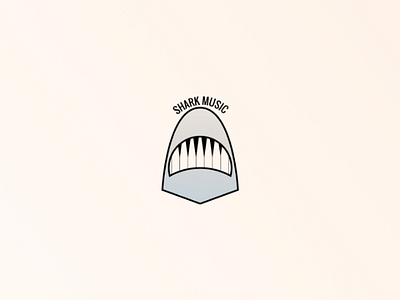 Shark-music logo brand illustrator logo minimal music piano shark