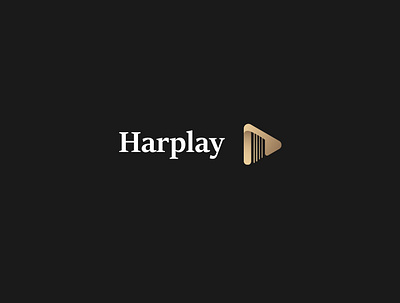 Harplay Music branding design icon logo mark minimal music typography vector