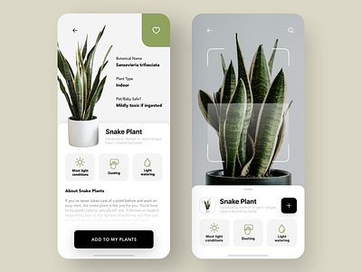 Plant AR UI design ar design mobile plants ui user experience user interface uxui